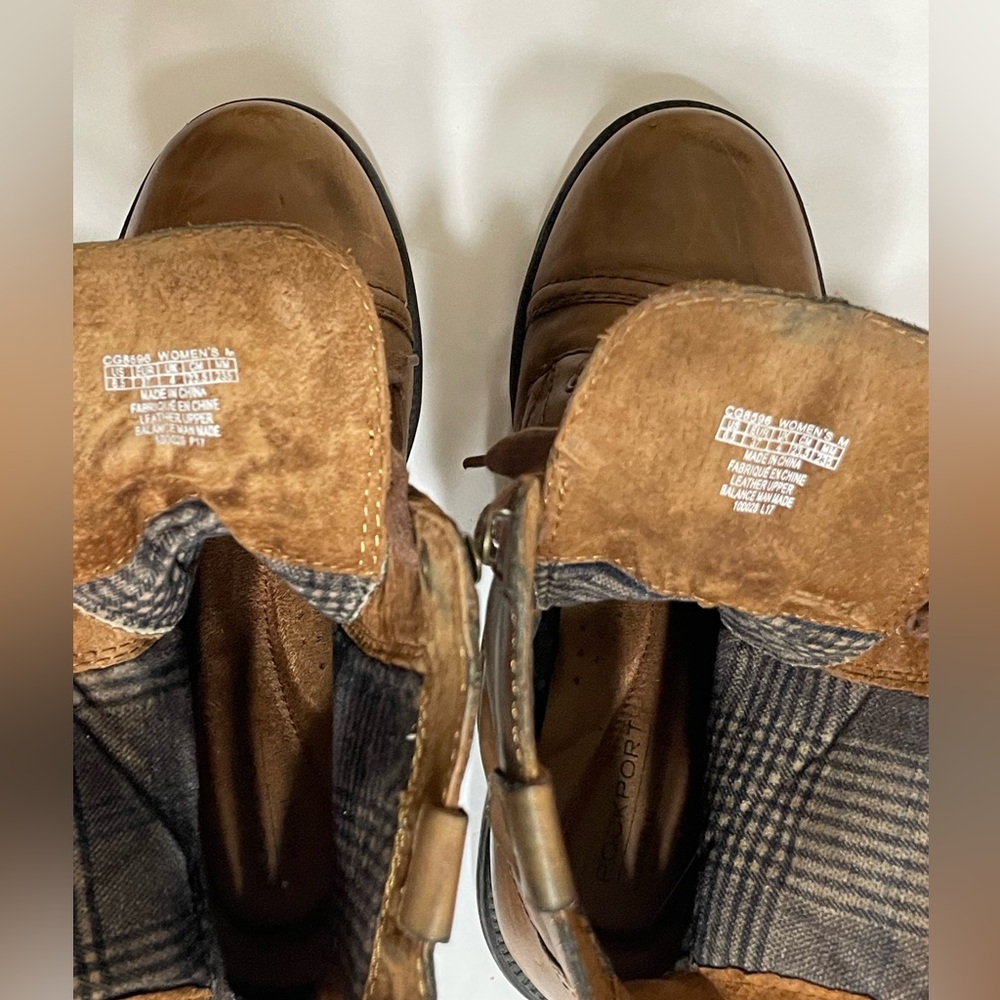 ROCKPORT Cobb Hill Bethany Womens Brown Boots Lace Up/Back Zip Lined Sz 6.5 - Picture 8 of 16